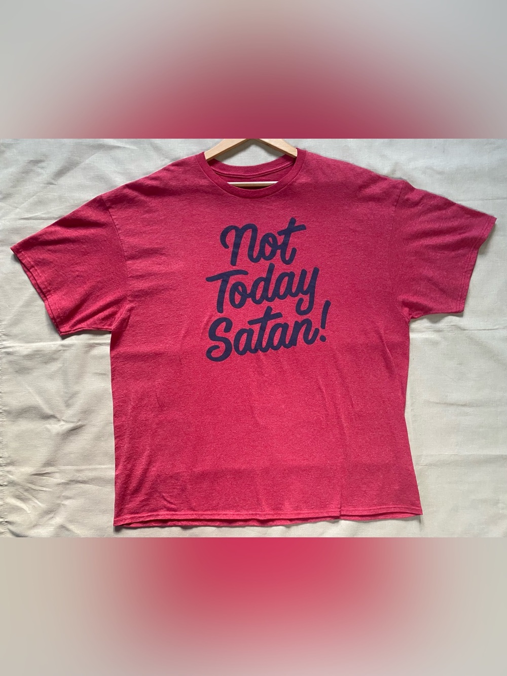 Not Today Satan! Short Sleeve Tee - Red